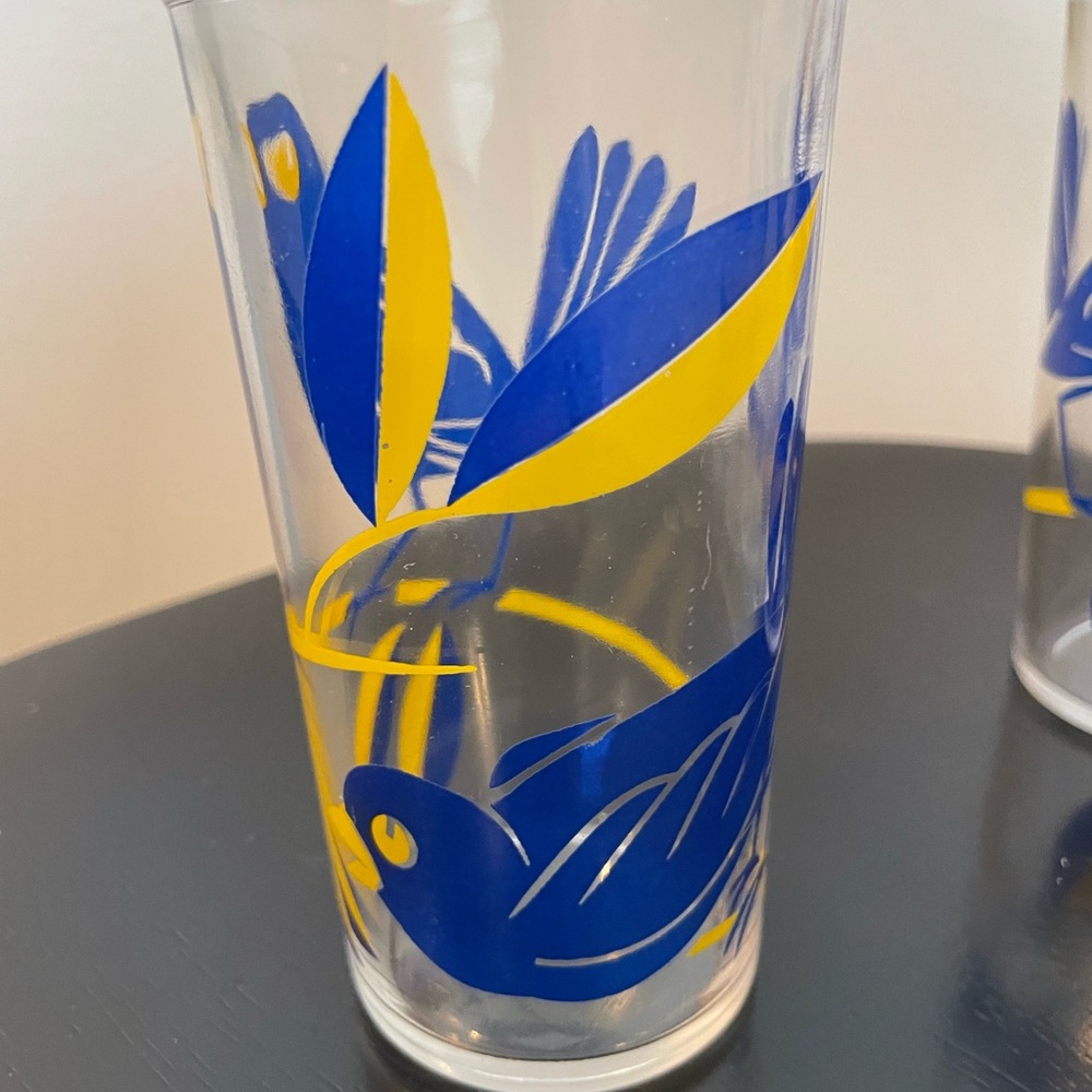 Bluebird West Virginia Specialty Vintage Mid Century Highball Glasses set of 4 - Picture 2 of 3